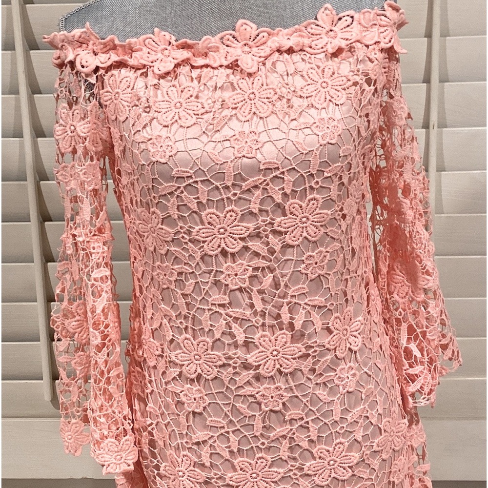 Pink lace dress